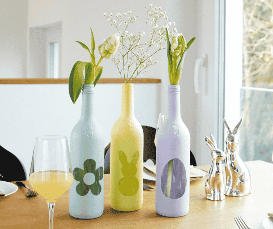 Bunte Flaschenblumenvase